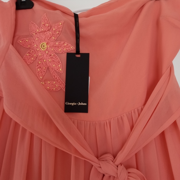 NWT coral maxi strapless dress size L - Picture 6 of 7